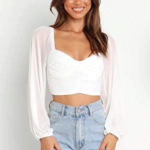 Women’s White sheet sleeve top from Petal & Pup